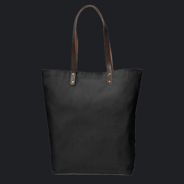 Urban Cotton Tote Bag with Leather Handles Thumbnail