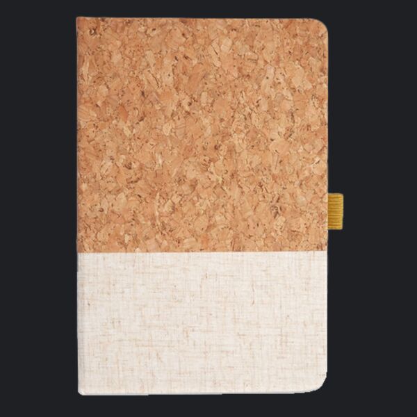 Cork And Heathered Fabric Hardcover Journal 5.5" X 8.25" Thumbnail