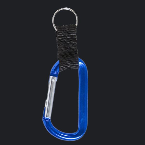 Carabiner With Strap And Split Ring Keychain Thumbnail