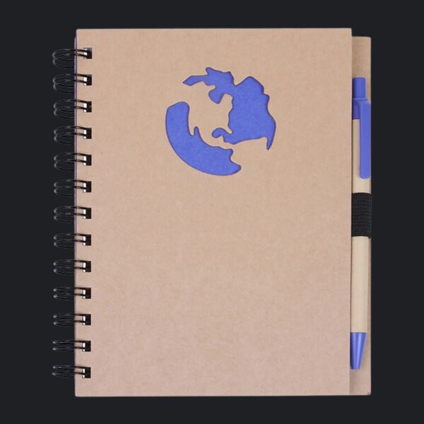 Globe Die Cut Spiral Notebook & Pen 5.875" X 7" Thumbnail