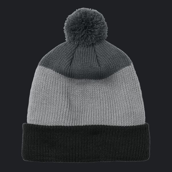 Cozy Striped Pom Beanie Thumbnail