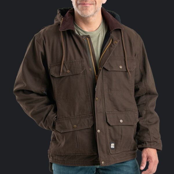 Men's Heartland Washed Duck Zip-Off Hooded Coat Thumbnail