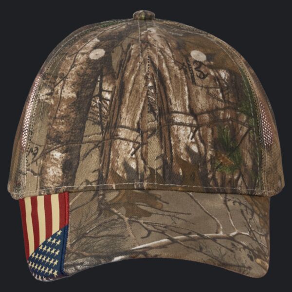 Camo Woven USA Flag Mesh Cap Thumbnail