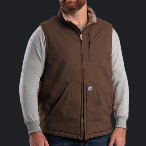 Men's Heartland Sherpa-Lined Washed Duck Vest Thumbnail