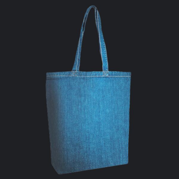 Cotton Denim Gusseted Tote Bag Thumbnail