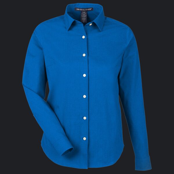 CrownLux Performance® Ladies' Spencer Poplin Shirt Thumbnail