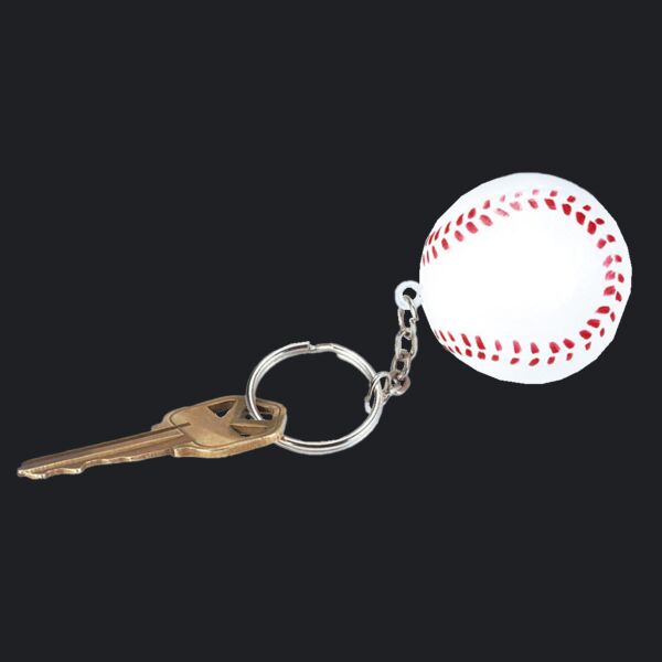 Baseball Shape Stress Ball Keychain Thumbnail