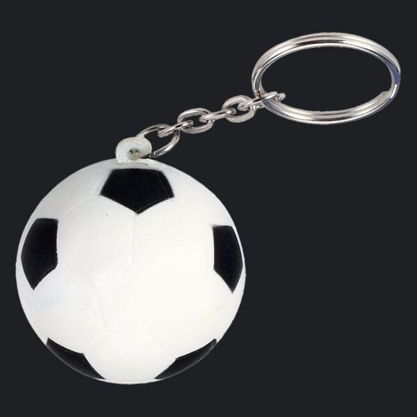 Soccer Ball Shape Stress Ball Keychain Thumbnail
