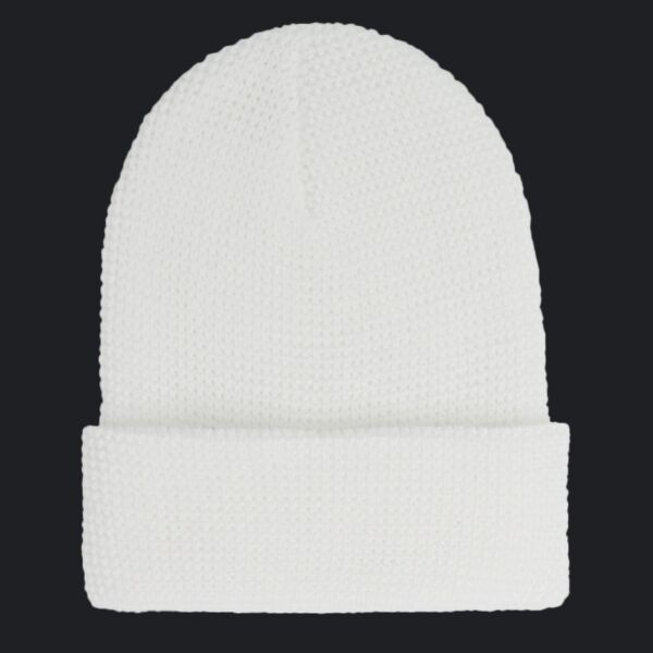 Waffle Cuffed Knit Beanie Thumbnail