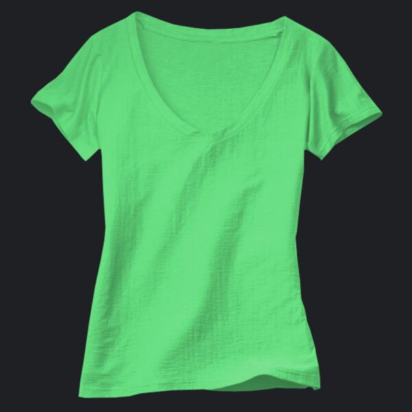 Ladies' V-Neck Slub T-Shirt Thumbnail