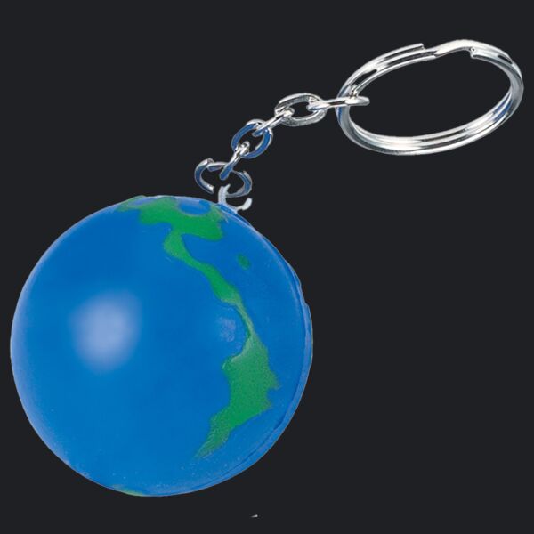 Globe Earth Shape Stress Ball Keychain Thumbnail