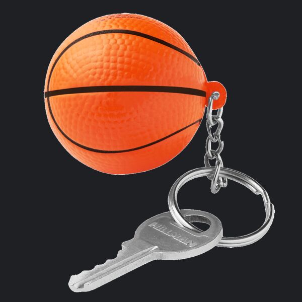 Basketball Shape Stress Ball Keychain Thumbnail