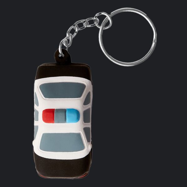 Police Car Shape Stress Ball Keychain Thumbnail