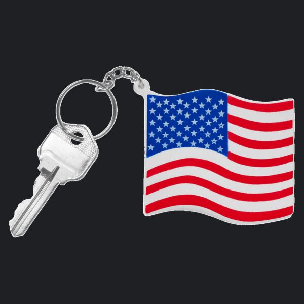 Patriotic American Flag Shape Stress Ball Keychain Thumbnail