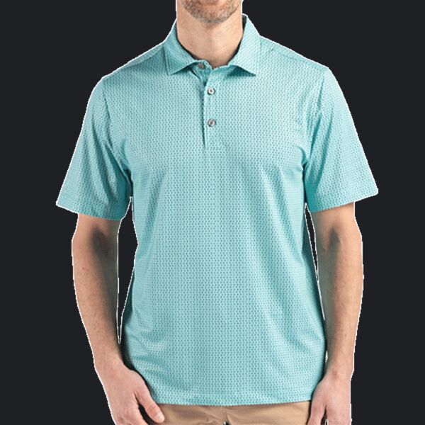 Cutter & Buck Pike Eco Shadow Check Print Recycled Mens Polo Thumbnail