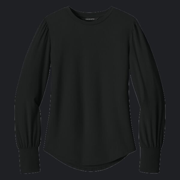 Women's Stretch Jersey Long Sleeve Blouson Top Thumbnail