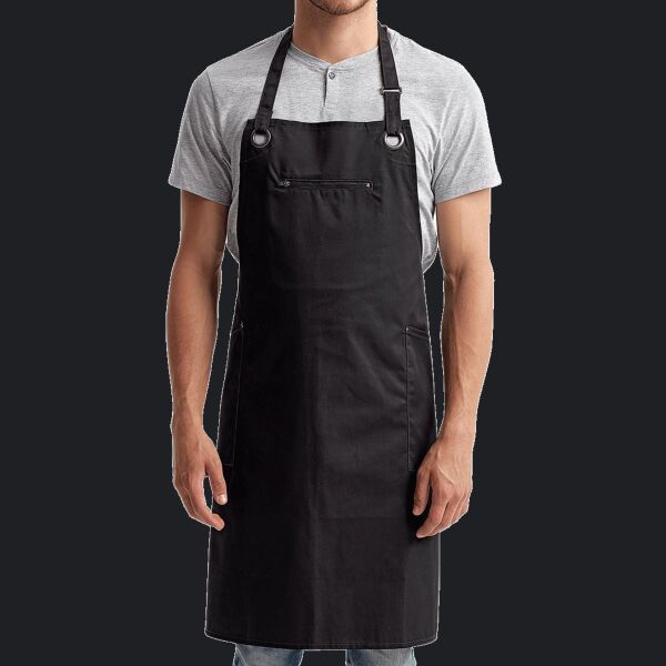 Barley Contrast Stitch Recycled Bib Apron Thumbnail