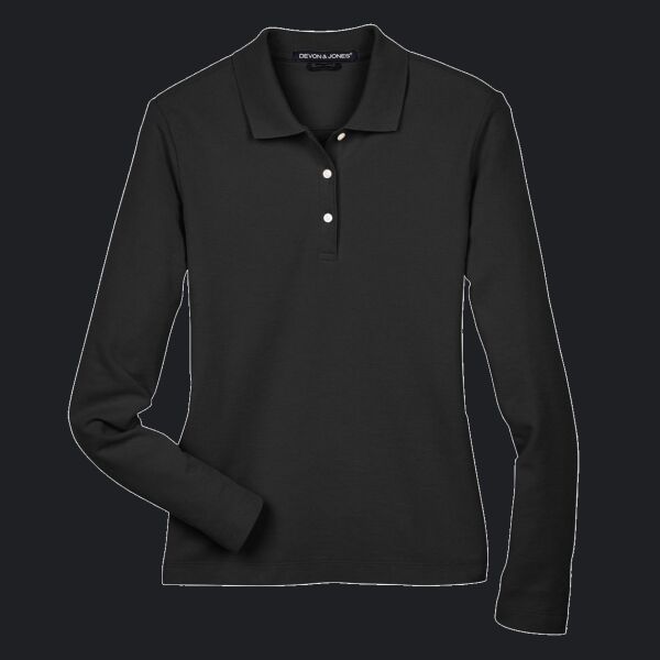 Women's Pima Piqué Long Sleeve Polo Thumbnail