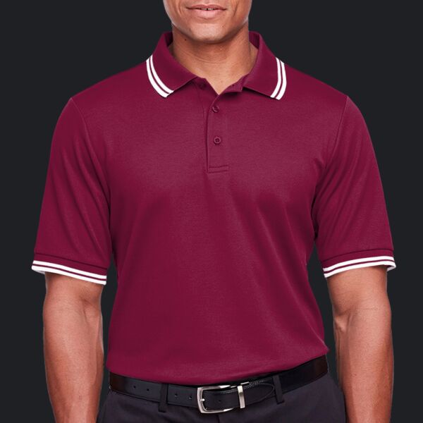 Men's CrownLux Performance® Plaited Tipped Polo Thumbnail