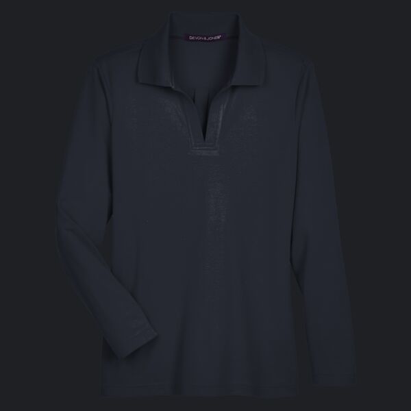 Women's CrownLux Performance® Plaited Long Sleeve Polo Thumbnail