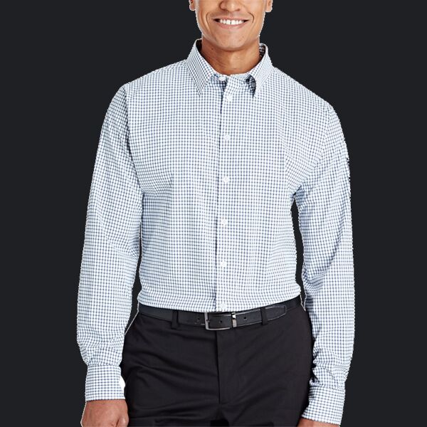 Men's CrownLux Performance® Micro Windowpane Woven Dress Shirt Thumbnail