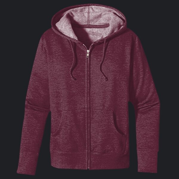 Women's Heathered Full-Zip Hooded Sweatshirt Thumbnail
