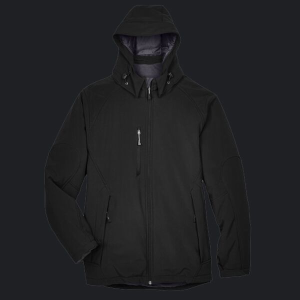 Men's Glacier Insulated Three-Layer Fleece Soft Shell Hood Jacket with Detachable Hood Thumbnail