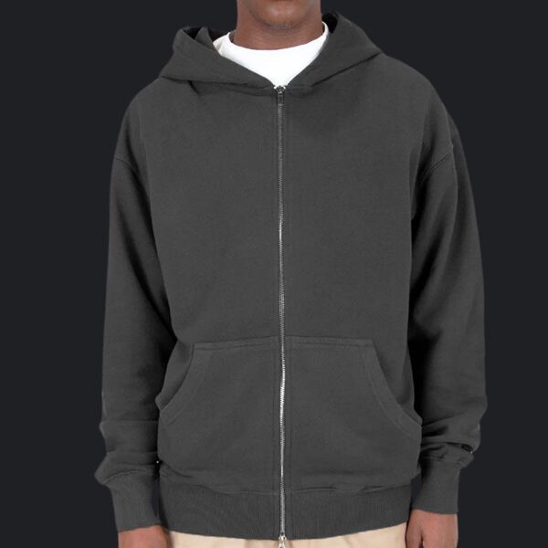 Unisex Max Heavy Fleece Garment-Dyed Double-Zip Hooded Sweatshirt Thumbnail