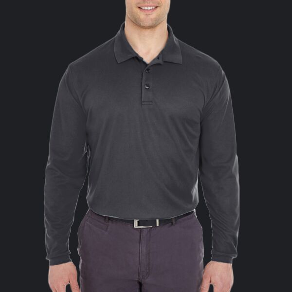 Men's Cool & Dry Long Sleeve Mesh Piqué Polo Thumbnail