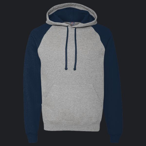 Unisex NuBlend ® Colorblock Raglan Hoodie Sweatshirt Thumbnail