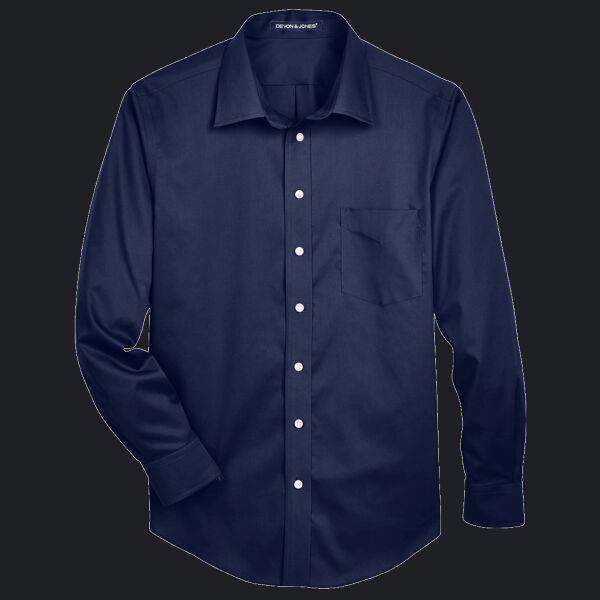Men's Crown Collection® Solid Stretch Twill Woven Dress Shirt Thumbnail