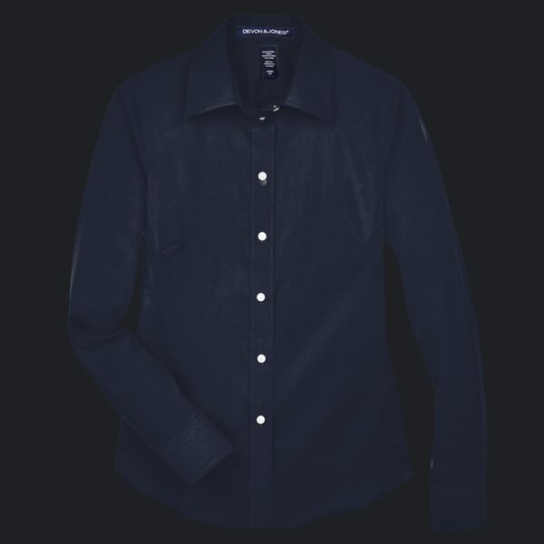 Women's Crown Collection® Solid Stretch Twill Woven Dress Shirt Thumbnail