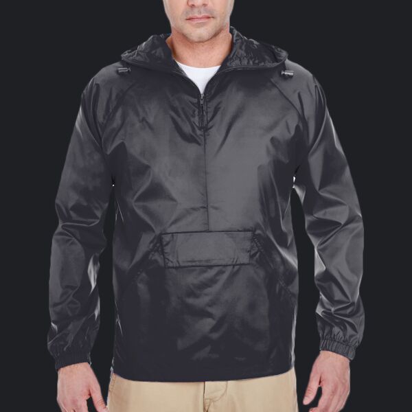 Quarter-Zip Hooded Pullover Pack Away Jacket Thumbnail