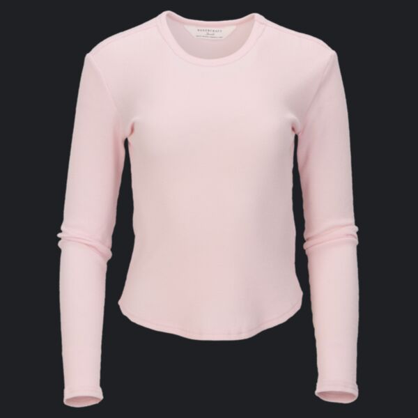 Women's Waffle Knit Baby Long Sleeve T-Shirt Thumbnail