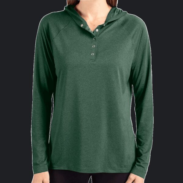 Cutter & Buck Coastline Epic Comfort Eco Recycled Womens Hooded Shirt Thumbnail