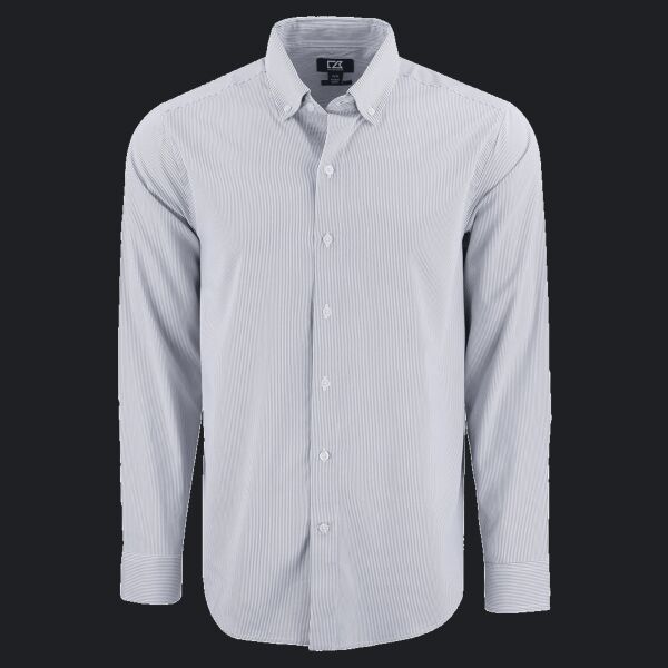 Cutter & Buck Skyline Epic Confidence Recycled Pinstripe Mens Big & Tall Long Sleeve Dress Shirt Thumbnail