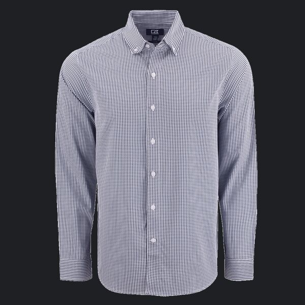 Cutter & Buck Skyline Epic Confidence Recycled Gingham Mens Big & Tall Long Sleeve Dress Shirt Thumbnail