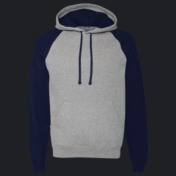 Unisex Nublend® Colorblocked Raglan Hooded Sweatshirt Thumbnail