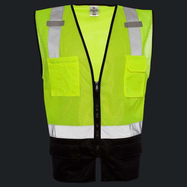 Unisex Black Bottom Mesh Class 2 Vest Thumbnail