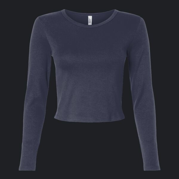 Women's Baby Rib Long Sleeve Cropped Tee Thumbnail
