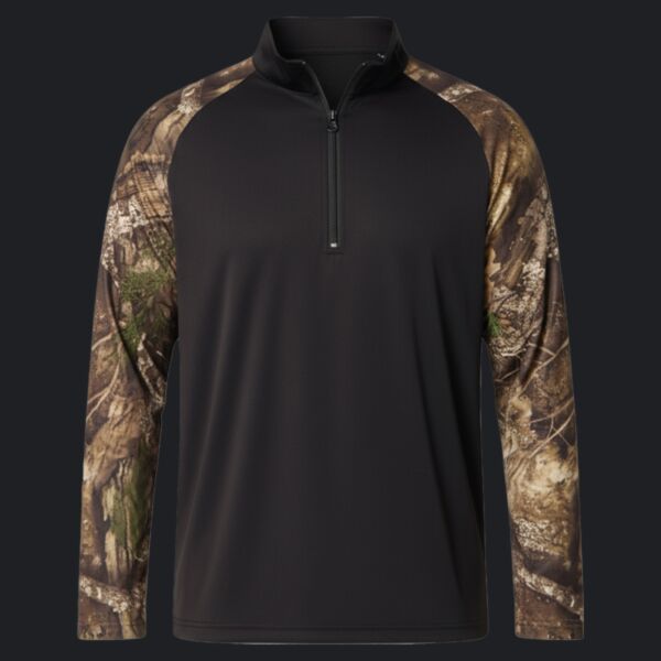 Unisex Realtree® Performance Colorblocked Quarter-Zip Pullover Thumbnail