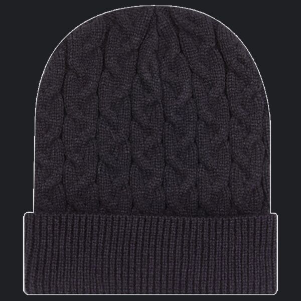 OTTO CAP® 12" Cable Knit Beanie w/ Rib Knit Cuff Thumbnail