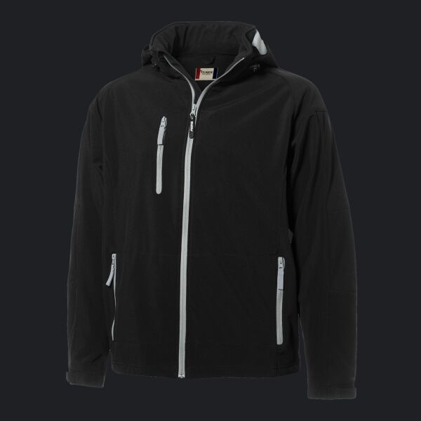 Clique Serac Stretch Softshell Hooded Full Zip Mens Jacket Thumbnail