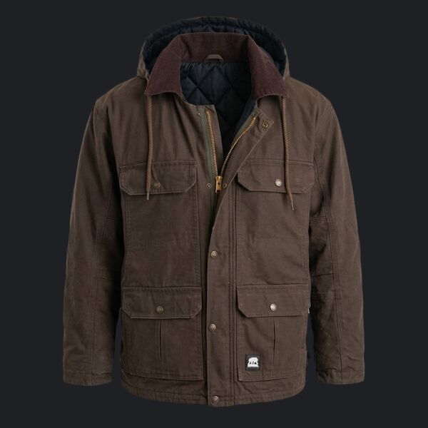 Men's Heartland Washed Duck Zip-Off Hooded Coat Thumbnail