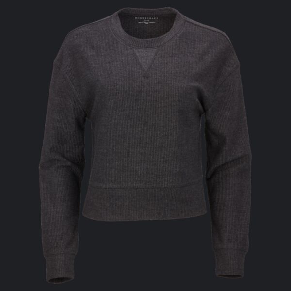 Women's Ribbed Knit Cropped Boxy Crew Thumbnail