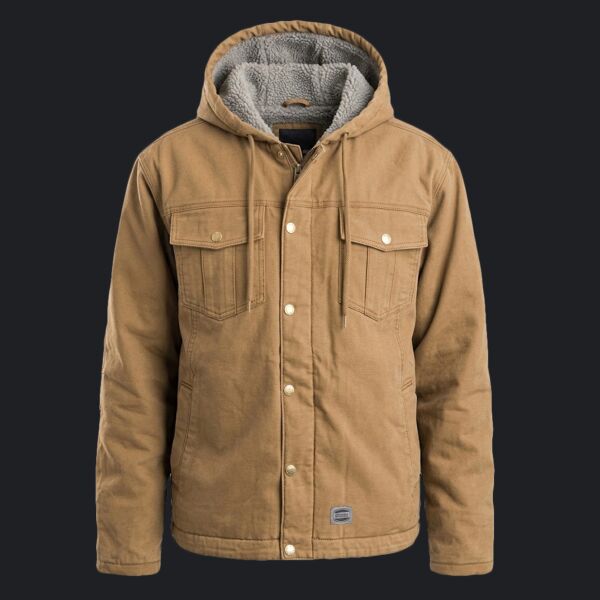 Men's Vintage Washed Sherpa-Lined Hooded Jacket Thumbnail