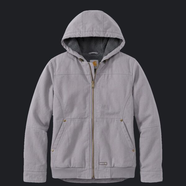 Women's Sherpa-Lined Twill Hooded Jacket Thumbnail