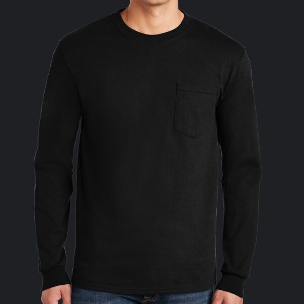 Ultra Cotton ® 100% US Cotton Long Sleeve T Shirt with Pocket Thumbnail