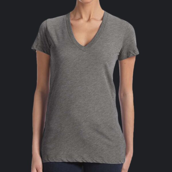 Ladies' Triblend Short-Sleeve Deep V-Neck T-Shirt Thumbnail