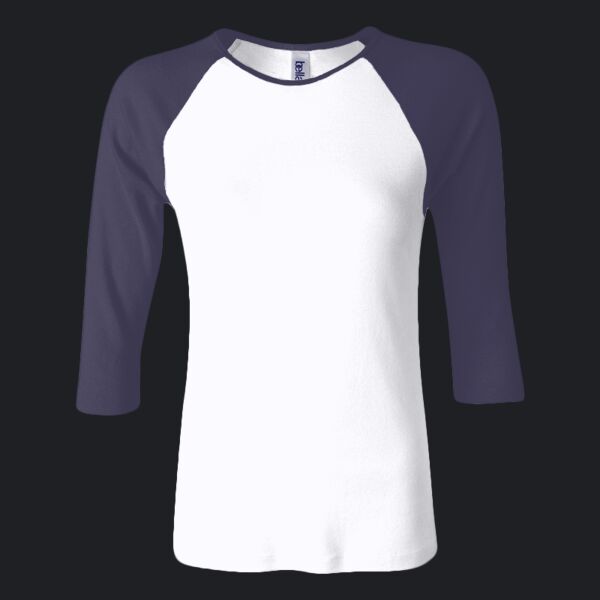 Ladies' Baby Rib Three-QuarterSleeve Contrast Raglan T-Shirt Thumbnail